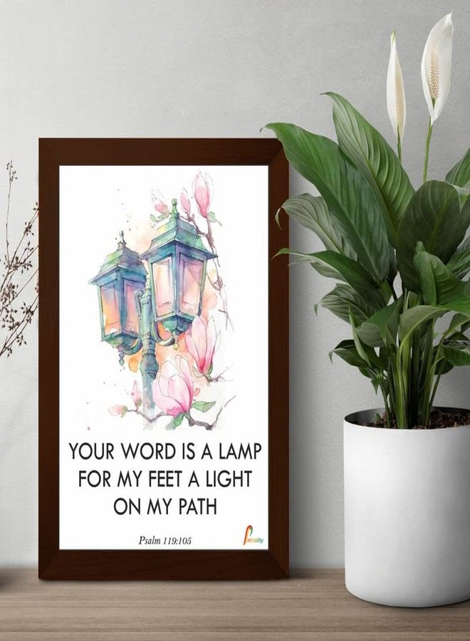Printality Bible Your Word Is a Light for My Path Bible Verse Wall Art Photo Frame, Wall Decor for Christian Scripture Wall Print, Religious Frame for Decoration Living Room, Bedroom, Hall - Image 2